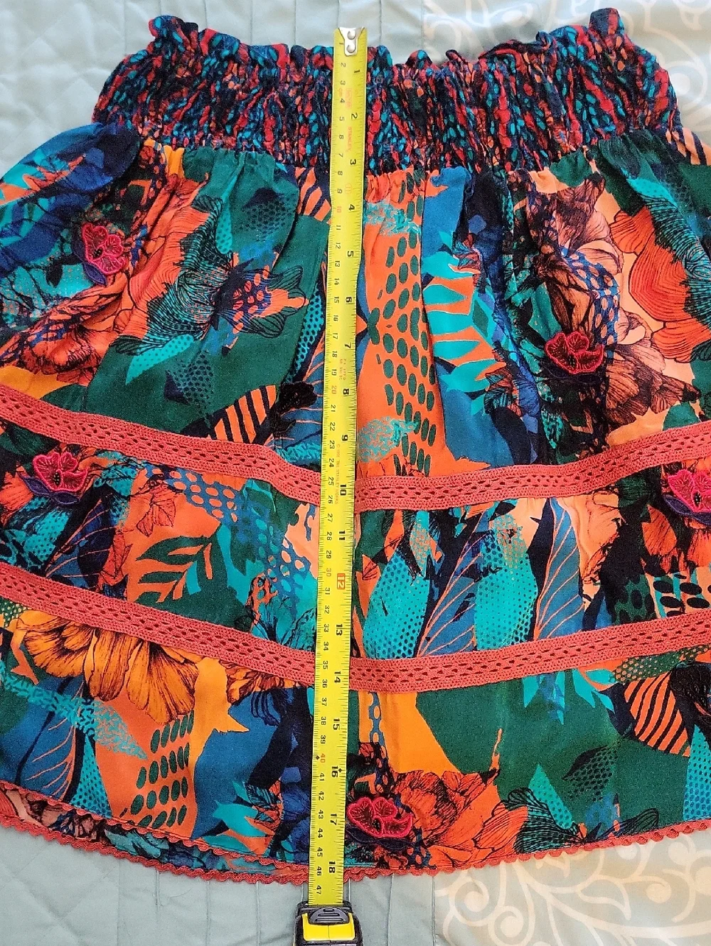 NWT Anthropologie Ellie embroidered tiered skirt from the Bhanuni By Jyoti - Picture 6 of 7